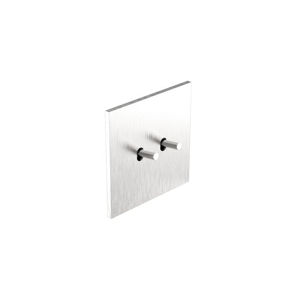 Art d'Arnould - 2 gang single pole switch Epure toggle type 10AX-250V - Brushed Steel image 1