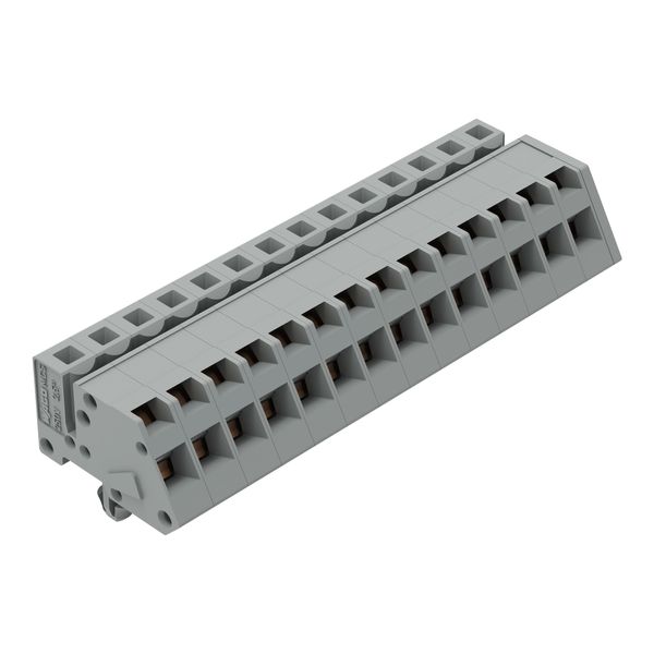 1-conductor female connector, angled CAGE CLAMP® 2.5 mm² gray image 1