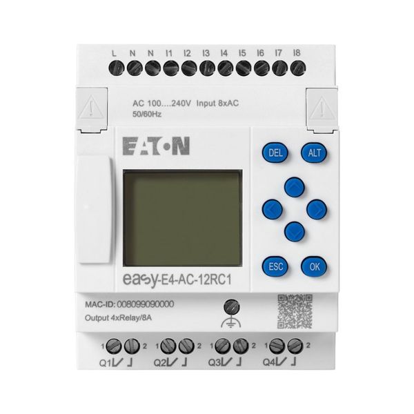 Control relays easyE4 with display (expandable, Ethernet), 100 - 240 V AC, 110 - 220 V DC (cULus: 100 - 110 V DC), Inputs Digital: 8, screw terminal image 15