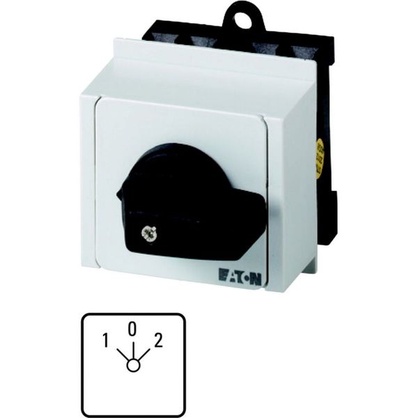 Spring-return switch, T0, 20 A, service distribution board mounting, 2 contact unit(s), Contacts: 4, 45 °, momentary/maintained, START>2-0-1 image 3