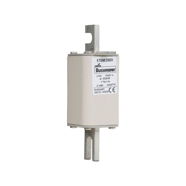 Fuse-link, high speed, 315 A, AC 1000 V, compact DIN 1, 43 x 61 x 138 mm, aR, DIN, IEC, type T indicator image 10