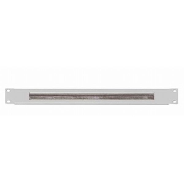 19" Cable entry panel with brush, 1U, RAL7035 image 1