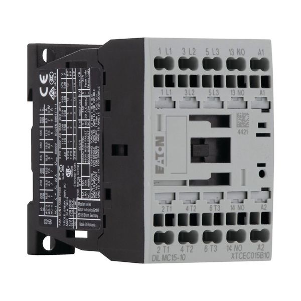 Contactor, 3 pole, 380 V 400 V 7.5 kW, 1 N/O, 24 V DC, DC operation, Spring-loaded terminals image 16