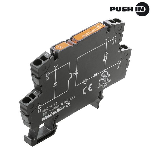 Solid-state relay, 24 V AC ±20%, Varistor 5...48 V DC, 500 mA, PUSH IN image 1