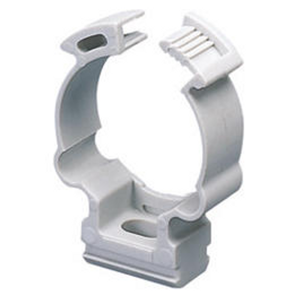 SHOCKPROOF POLYMER SADDLE COLLAR CLIP - FOR EXTERNAL CONDUITS Ø 40MM - GREY RAL 7035 image 1