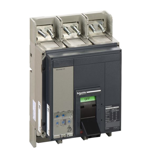 circuit breaker ComPact NS1250N, 50 kA at 415 VAC, Micrologic 5.0 trip unit, 1250 A, fixed,3 poles 3d image 3