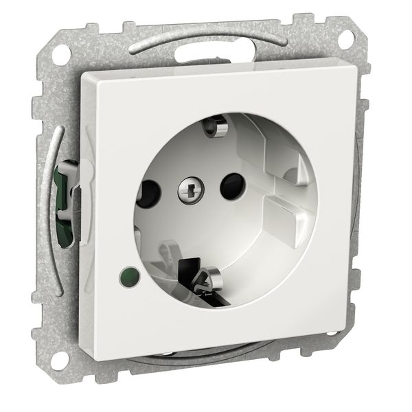 Exxact single socket-outlet with LED indication earthed screw white image 2