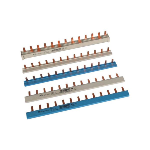 Phase busbar, 1-phase, 10qmm, angled blue, pin, 13SU image 3