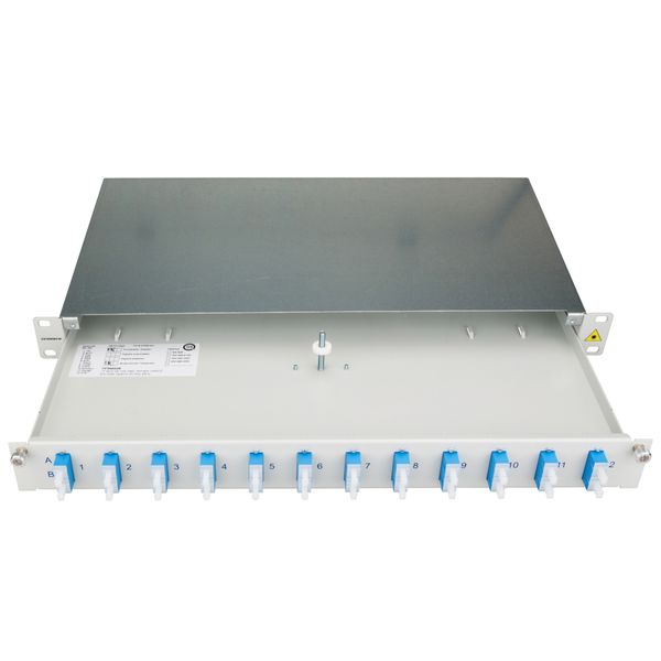 FO Patchpanel 19", 1U, sliding, for 24 fibers, SC, SM image 2