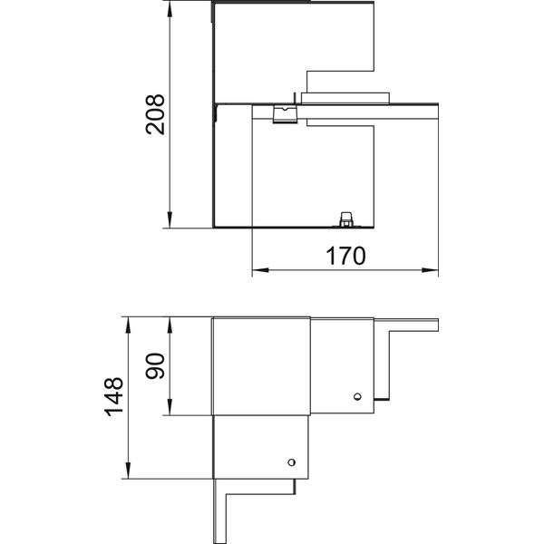 GS-AI90210RW Internal corner simple, asymmetrical 90x210x148 image 2