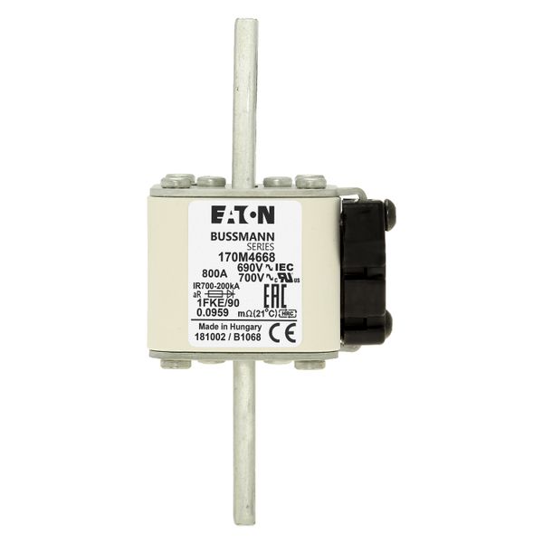 Fuse-link, high speed, 800 A, AC 690 V, size 1, 53 x 69 x 136 mm, aR, IEC, UL, single indicator image 14