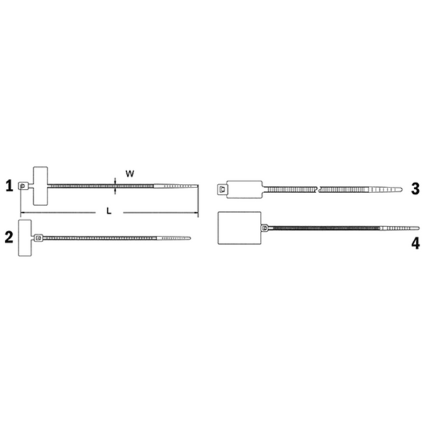 Cable tie with label 110x2.5 mm 25x8 mm image 2