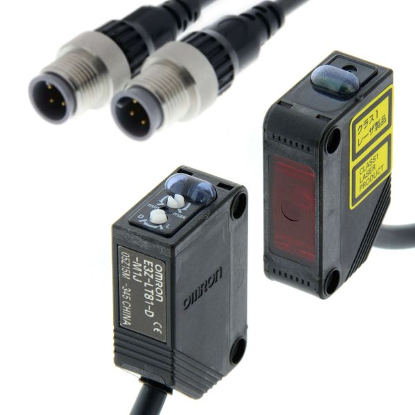 Photoelectric sensor, rectangular housing, red laser class 1, through- image 3