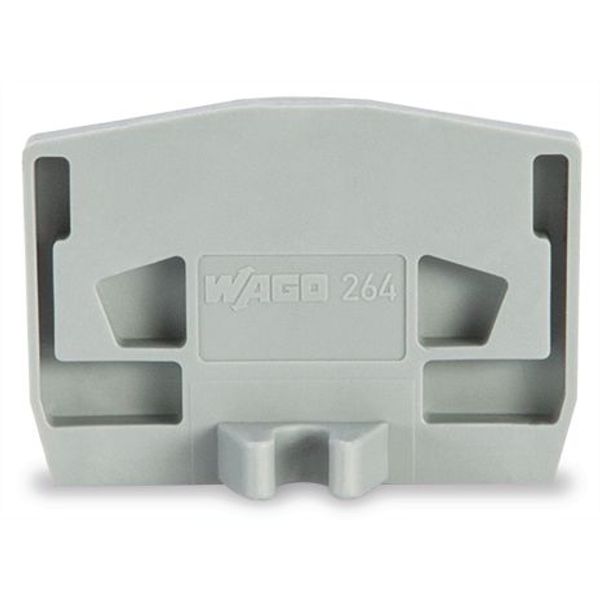 End plate with fixing flange 4 mm thick gray image 2