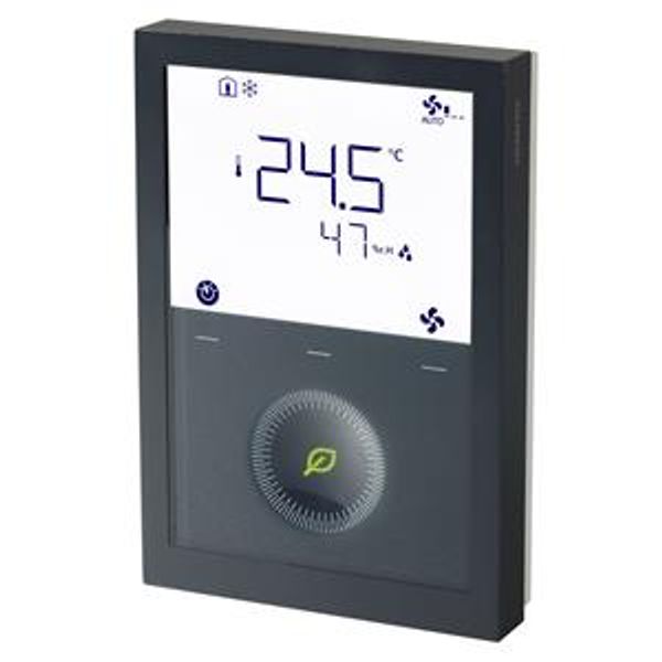 RDG260KN/BK - KNX communicating room thermostat in black. Outputs modulating (DC) or on/off. Fan coil (3-speed / DC fan) or universal applications image 1