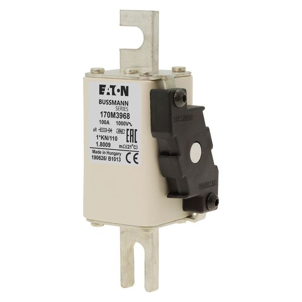 Fuse-link, high speed, 100 A, AC 1000 V, compact DIN 1, 43 x 61 x 138 mm, aR, DIN, IEC, type K indicator image 4