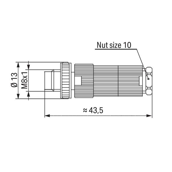 Fitted pluggable connector 3-pole M8 plug, straight image 4