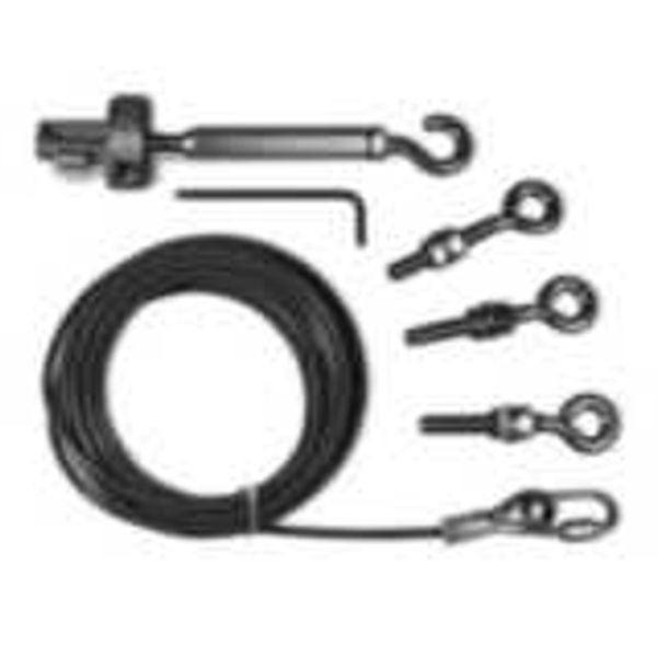 Safety rope pull E-stop switch accessory, rope kit 126m, stainless ste image 2