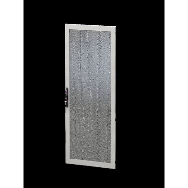 Sheet steel door, one-piece, vented for VX IT, 600x2000 mm, RAL 7035 image 2