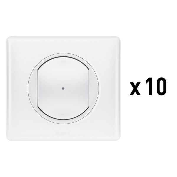 10 X CONNECTED LIGHT DIMMER SWITCH WITH NEUTRAL 150W CELIANE WHITE image 1