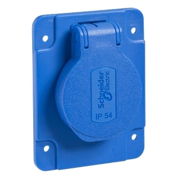 PratiKa socket - blue - 2P + E - 10/16 A - 250 V - German - IP54 - flush - back image 2
