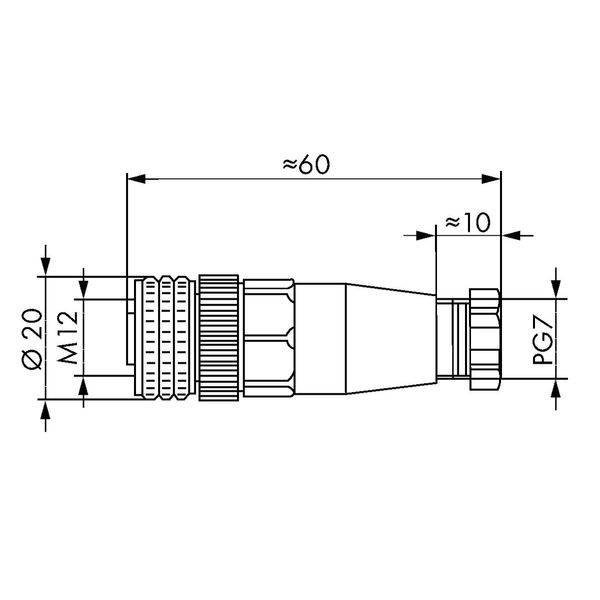 Fitted pluggable connector 4-pole M12 socket, straight image 2