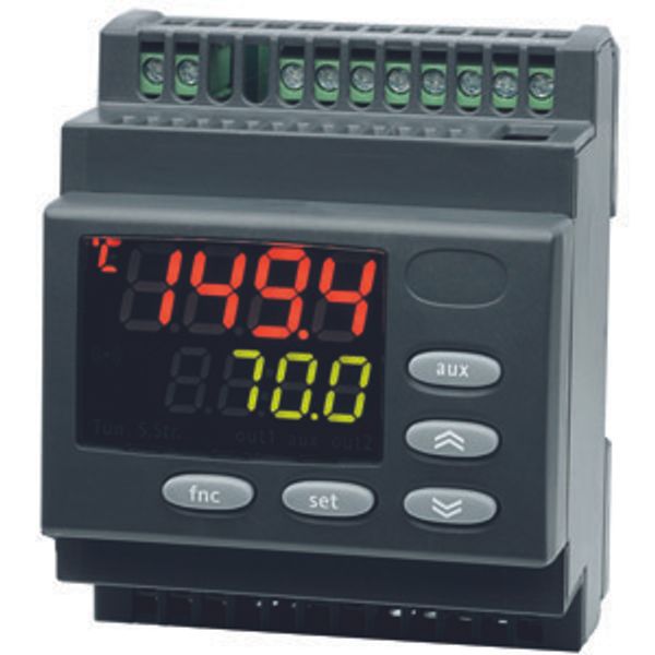 Digital temperature controller for DIN rail mounting, -200..1600C/F, AC95-240V, for Pt 1000, NTC, PTC image 2