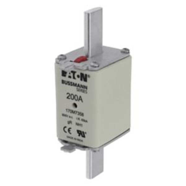 Fuse-link, high speed, 200 A, AC 800 V, NH1, gR, UL, IEC, dual indicator image 1