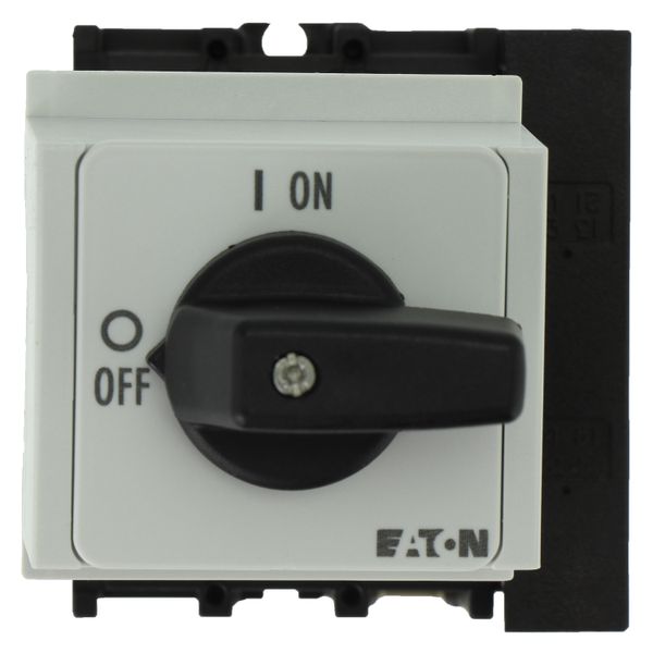 On-Off switch, P1, 40 A, service distribution board mounting, 3 pole, 1 N/O, 1 N/C, with black thumb grip and front plate image 13