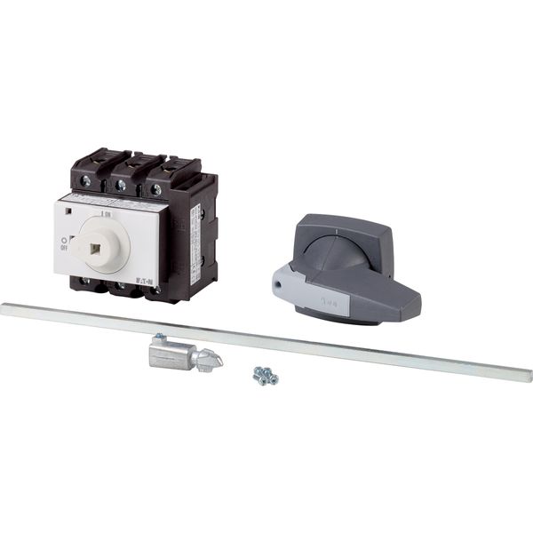 Main switch, P3, 100 A, rear mounting, 3 pole, 1 N/O, 1 N/C, STOP function, with black rotary handle and lock ring (K series), Lockable in the 0 (Off) image 4