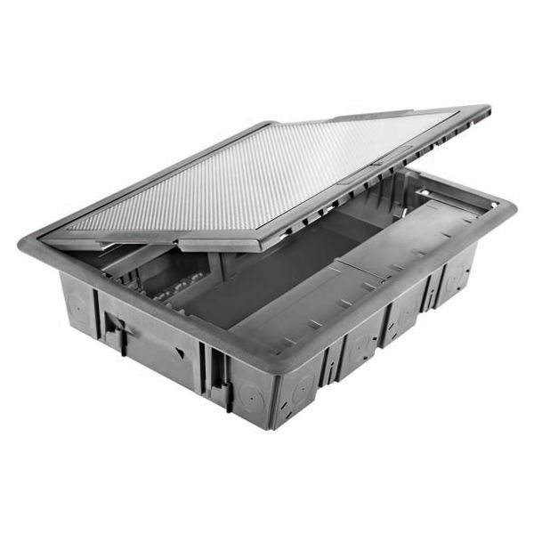 UNDERFLOOR OUTLET BOX - WITH STAINLESS STEEL COVER - 20 MODULES SYSTEM image 2