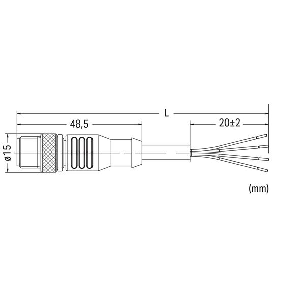 Power cable M12A plug straight 4-pole image 4