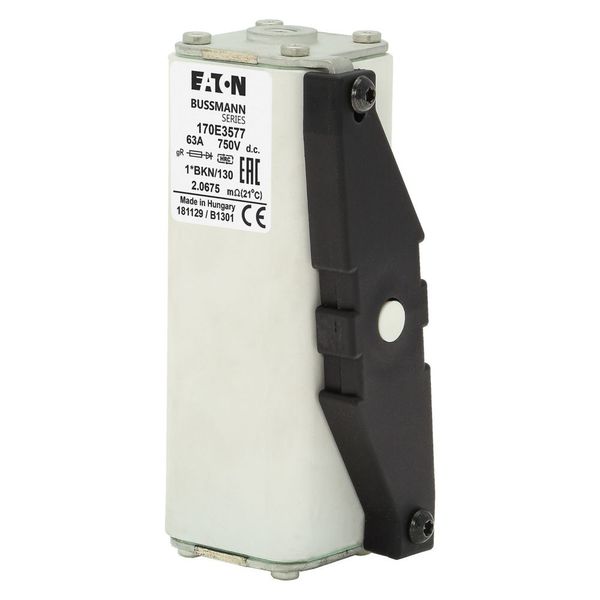 Fuse-link, high speed, 63 A, DC 750 V, compact size 1, gR, IEC, with indicator image 7