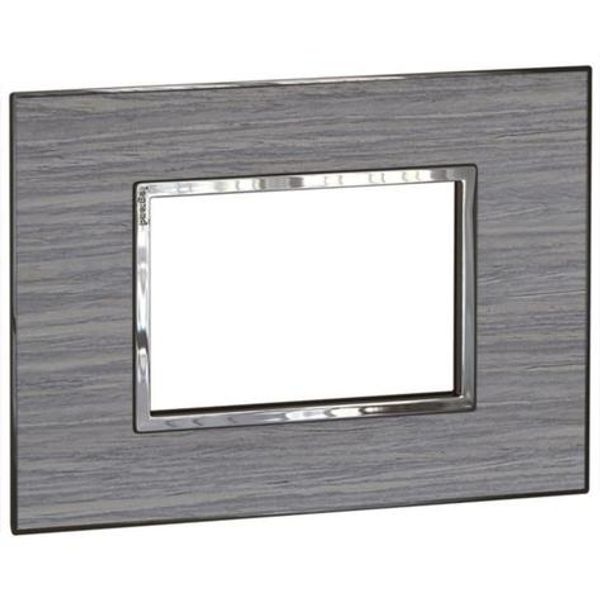 Italian / US standard plate Arteor square version 3 modules - wood grey oak image 1