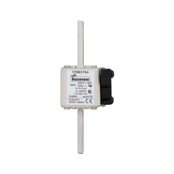 Fuse-link, high speed, 160 A, AC 690 V, compact size 1, 45 x 59 x 148 mm, aR, IEC, UL, single indicator image 10