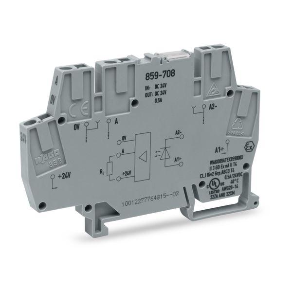 859-708 Optocoupler module; Nominal input voltage: 24 VDC; Output voltage range: 0 … 24 VDC image 1