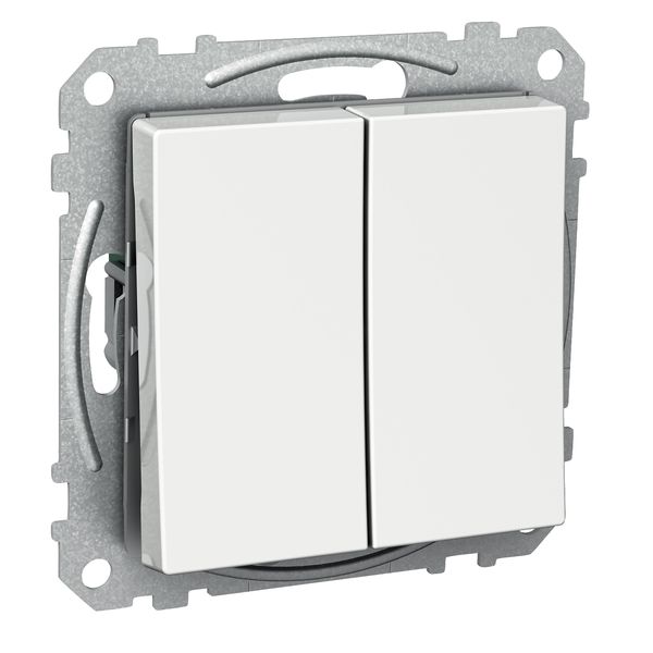 Exxact rocker switch 2-circuits screwless white image 4