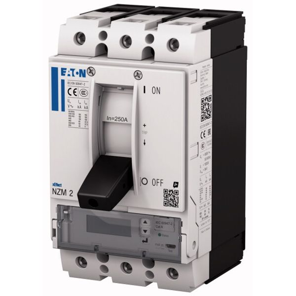 NZM2 PXR25 circuit breaker - integrated energy measurement class 1, 250A, 4p, variable, earth-fault protection and zone selectivity, plug-in technolog image 2
