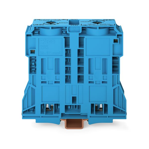 2-conductor through terminal block 185 mm² lateral marker slots blue image 1