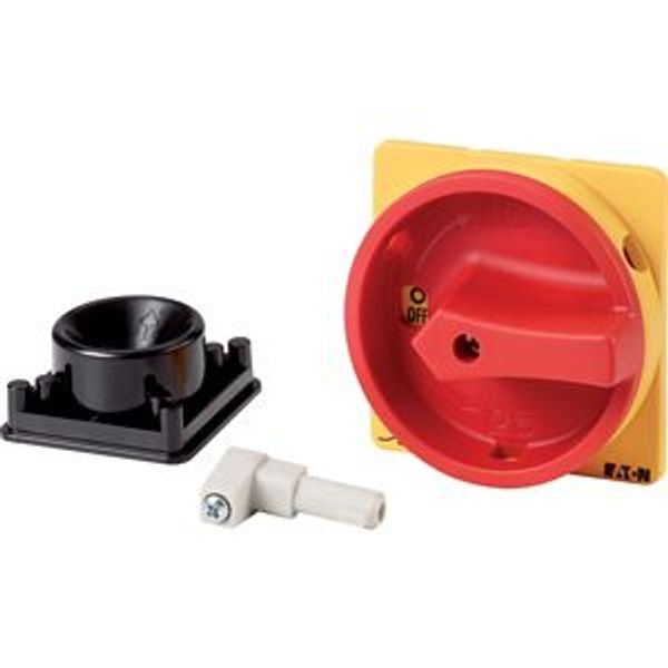Handle, red/yellow, lockable, for metal shaft, for padlock, for P3 image 2