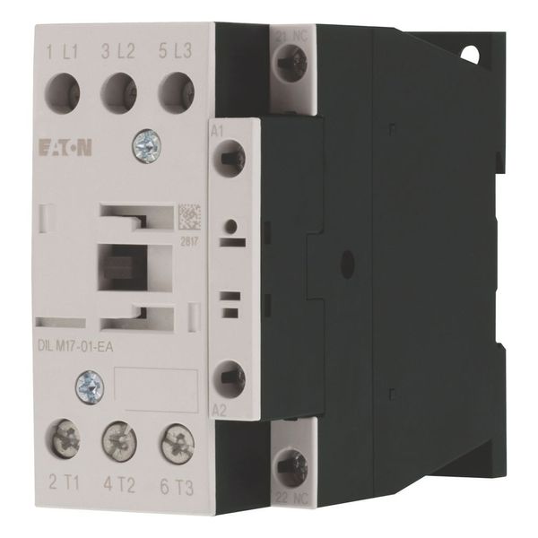 Contactor, 3 pole, 380 V 400 V 7.5 kW, 1 NC, RDC 24: 24 - 27 V DC, DC operation, Screw terminals image 1