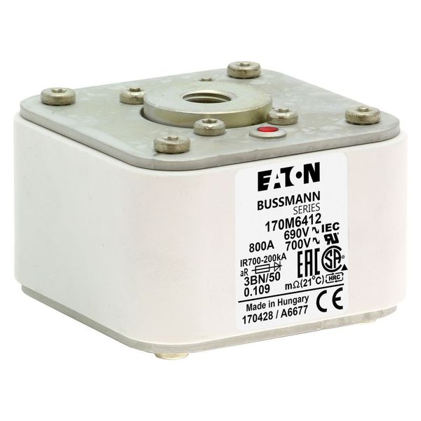 Fuse-link, high speed, 800 A, AC 690 V, size 3, aR, IEC, UL, single indicator image 15