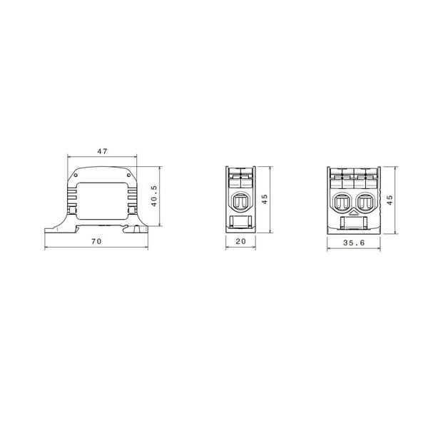 Aluminium /Copper terminal, 1-pole Double black, 50mmý image 3