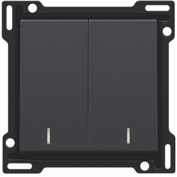 Finishing set with double lens for two-circuit switch, two-way switch image 1