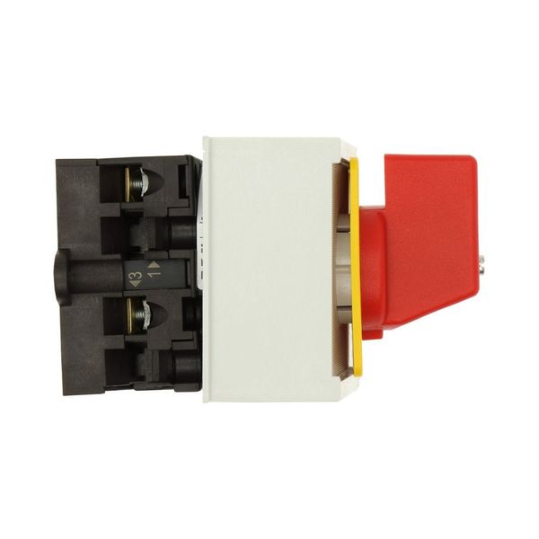 On-Off switch, T0, 20 A, service distribution board mounting, 1 contact unit(s), 2 pole, Emergency switching off function, with red thumb grip and yel image 12
