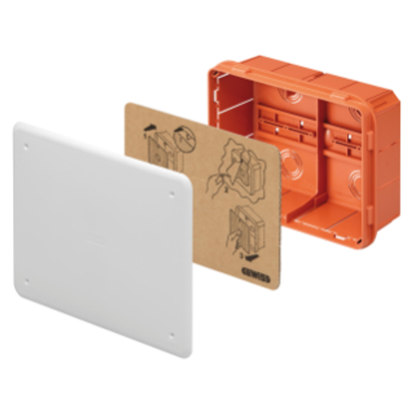 JUNCTION AND CONNECTION BOX - FOR BRICK WALLS - WITH DIN RAIL - DIMENSIONS 196X152X75 - WHITE LID RAL9016 image 1