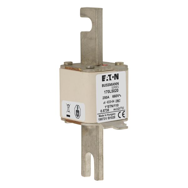 Fuse-link, high speed, 250 A, AC 660 V, compact size 1, 43 x 58 x 140 mm, aR, DIN, IEC, single indicator image 5