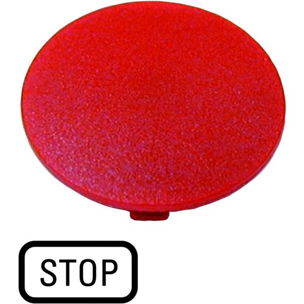 Button plate, mushroom red, STOP image 3