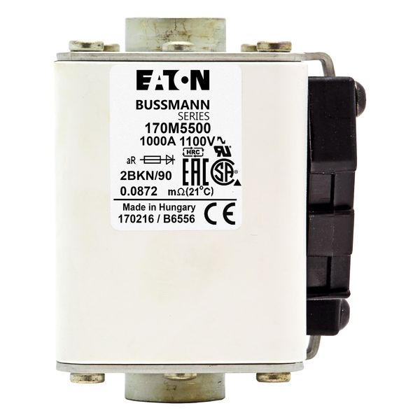 Fuse-link, high speed, 1000 A, AC 1100 V, size 2, 61 x 77 x 91 mm, aR, IEC, UL, single indicator image 8