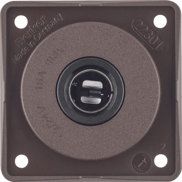 Socket outlet 12 V, Integro Module inserts, brown matt image 1
